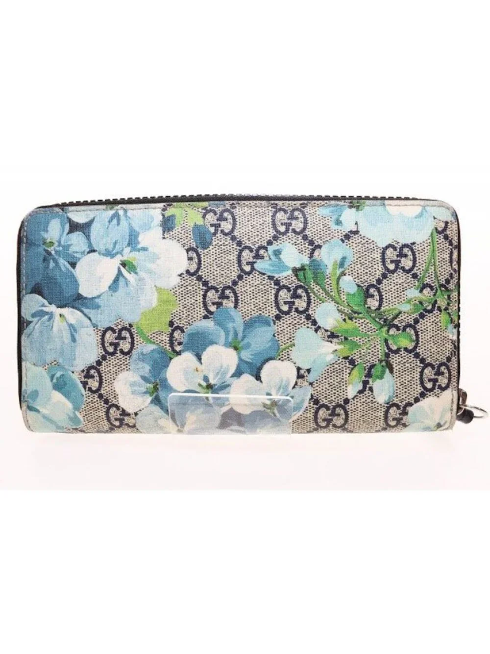 ★SOLD★ Gucci GG Blue Musprint Zip Around Zip Wallet Floral Pattern - Picture 2 of 7